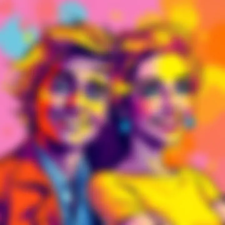Brightened Doodle of Rhett and Scarlett A colorful doodle of characters Rhett and Scarlett with enhanced brightness and vivid colors, showcasing their playful expressions.