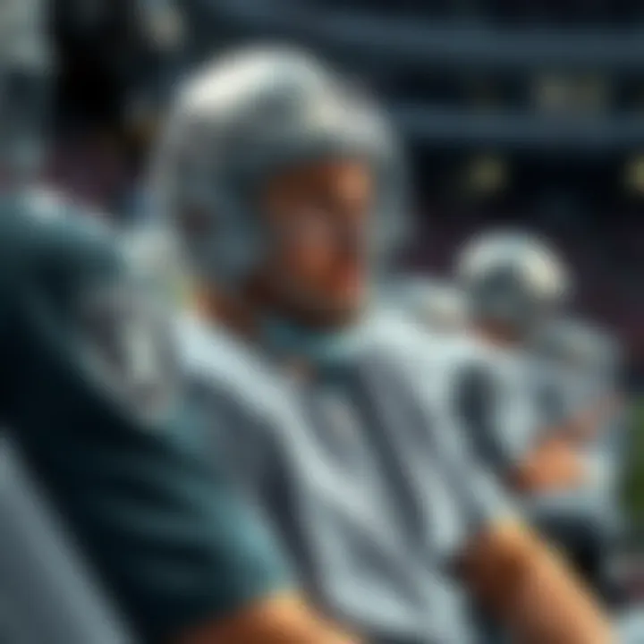 Brock Bowers on the sidelines after surgery Raiders tight end Brock Bowers resting on the sidelines in a medical gown after meniscus surgery, looking focused on recovery.