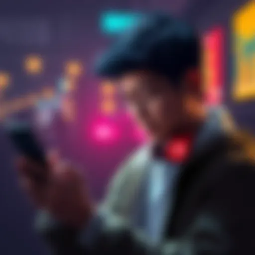 A person looking stressed while checking their phone with a cryptocurrency interface on the screen, representing their struggle to cash out funds