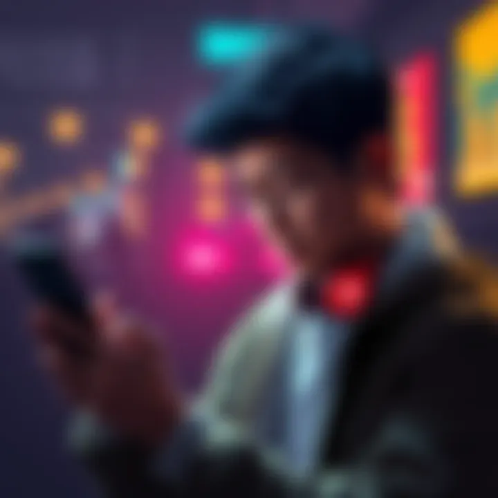 A person looking stressed while checking their phone with a cryptocurrency interface on the screen, representing their struggle to cash out funds