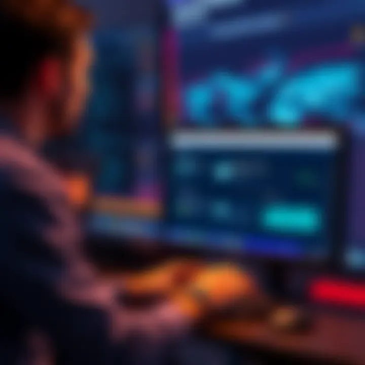 A person using a computer with a browser extension interface displaying Bitaxe and NerdQaxe management tools.