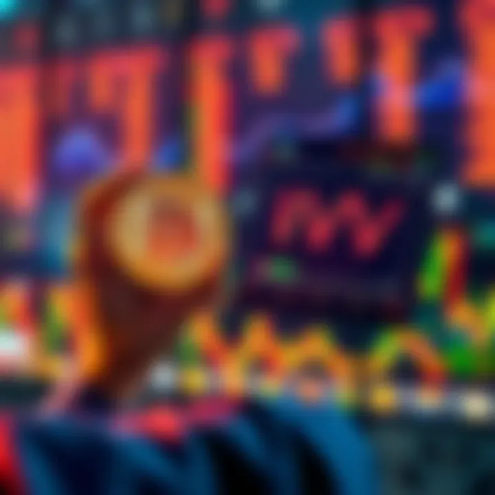 A person holding a Bitcoin and an IVV stock chart, contemplating investment choices