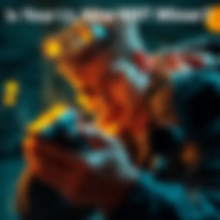 Individual inspecting a BTC mining device with a concerned expression