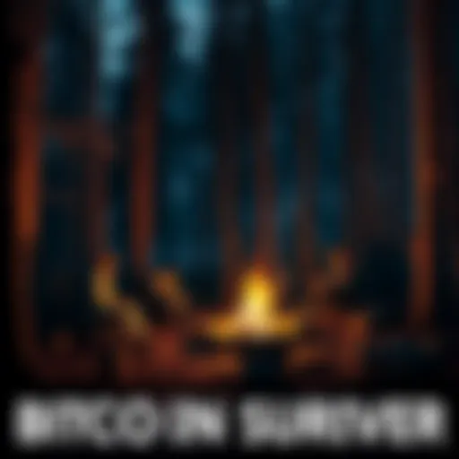 People in a forest sharing stories about Bitcoin experiences around a campfire.