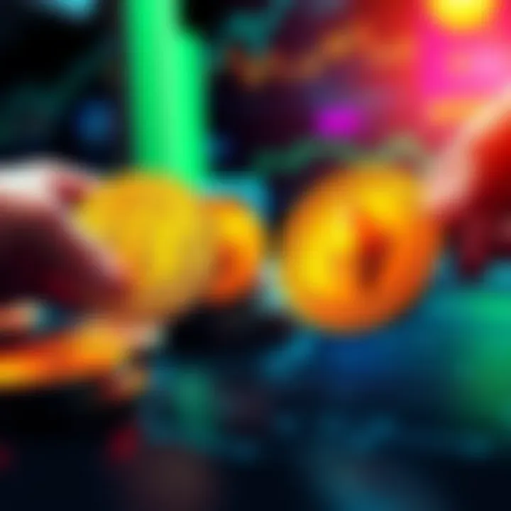 A graphic showing Bitcoin coins being exchanged for Monero coins, symbolizing a crypto transaction.