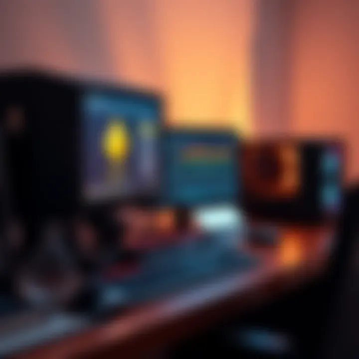 A simple setup of second-hand desktop PCs mining Monero, displaying computer hardware and mining software on the screen.