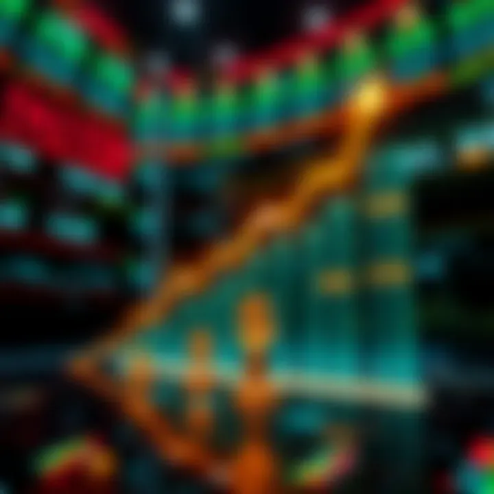 A graphic showing an upward trend in stock prices with symbols representing economic growth factors like liquidity and quantitative easing.