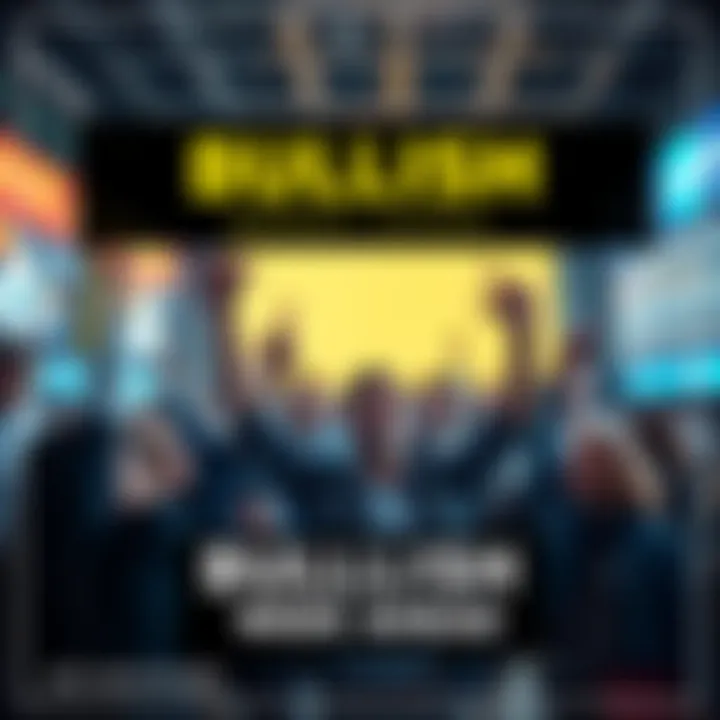 People celebrating positive market trends with excitement for the week to come