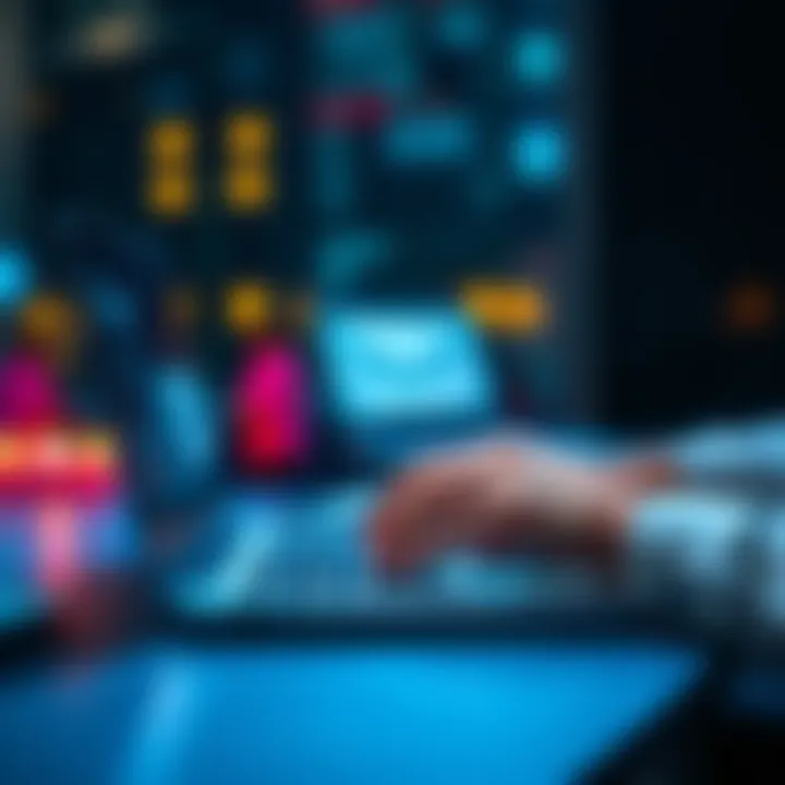 Individual typing on a laptop, creating a burner email account for privacy protection