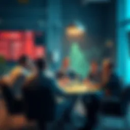 A group of business leaders engaged in a roundtable discussion about blockchain and supply chain management