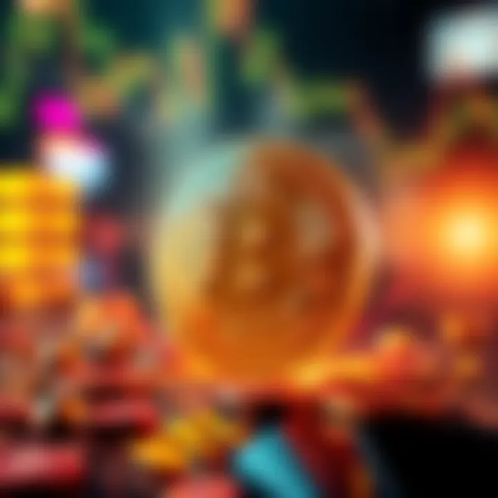 Graphic showing a Bitcoin symbol with the text 1 BTC = 1 BTC around it, representing cryptocurrency valuation.