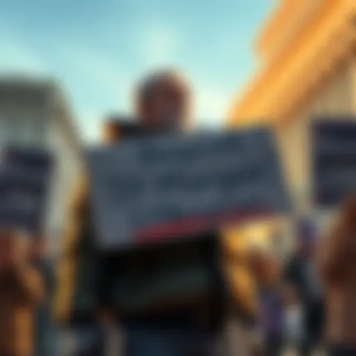 Butters stands with a protest sign urging people to boycott JP Morgan, promoting Bitcoin as an alternative financial solution.