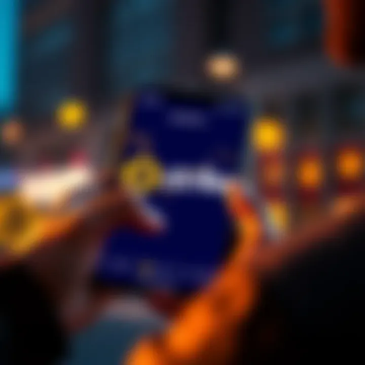 A person using a smartphone to buy Bitcoin on the Strike app, with a digital wallet displayed on the screen.