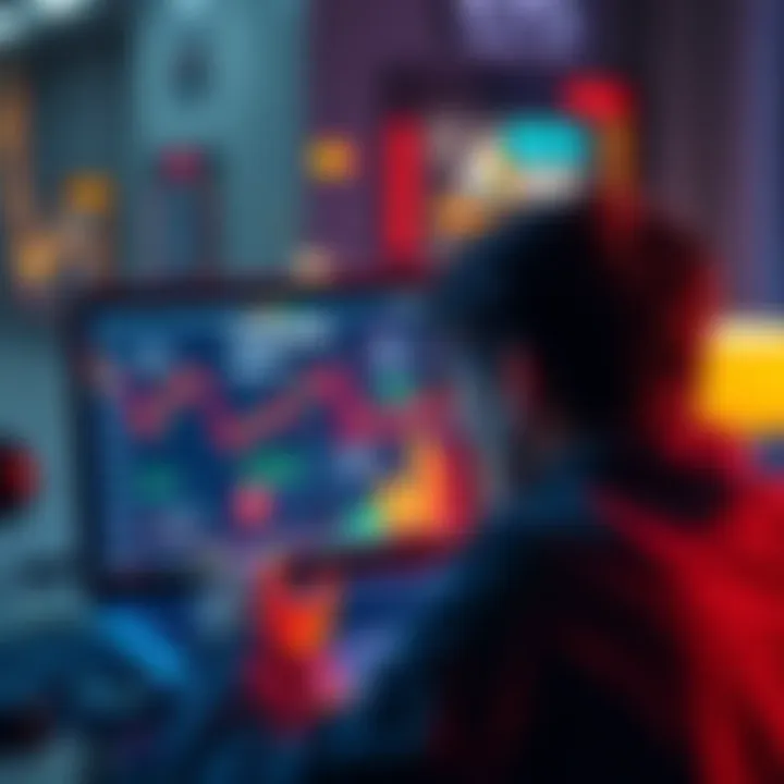 Buying Cryptocurrency Without KYC A person looking at a laptop screen showing cryptocurrency prices and a wallet, representing buying crypto without KYC verification.
