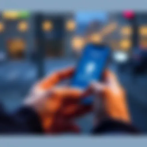 A person holds an iPhone while looking at a crypto payment app on their smartphone, symbolizing purchasing with Ethereum.