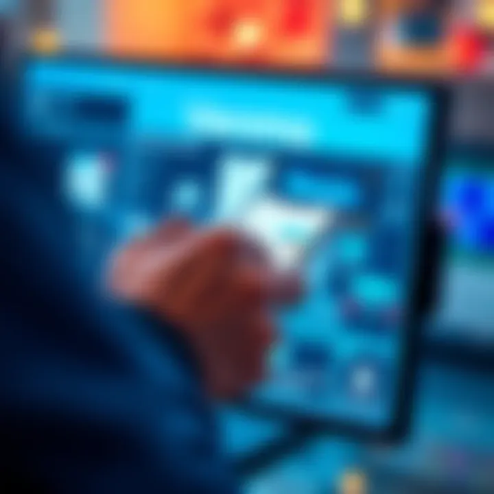 Buying with Venmo A person using a smartphone to make a purchase with Venmo on a digital screen