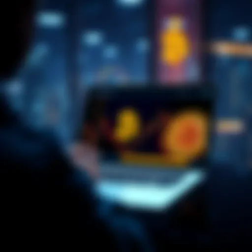 A person using a laptop to buy Bitcoin without ID verification, showing a trust wallet interface on the screen.