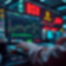 A person using a laptop to trade BSV in the U.S. market, showing charts and exchange platforms on the screen.