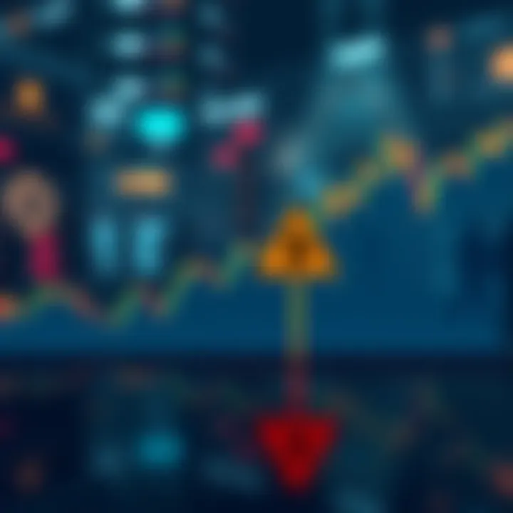 A graph showing Bitcoin's sideways movement with a caution sign, indicating potential risks for traders