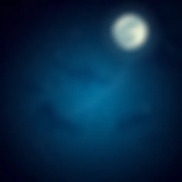 A serene night sky filled with stars and a peaceful moon, creating a tranquil atmosphere for relaxation.