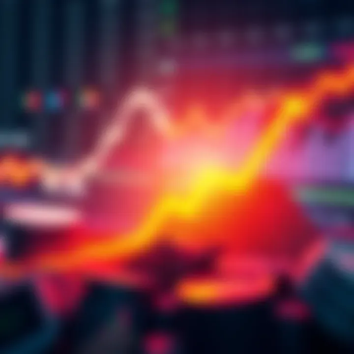 A graph showing Canadian investments rising close to $100,000, indicating a positive market trend.