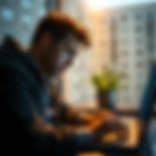 A Canadian taxpayer looking worried while reviewing tax software on a laptop, with memecoins displayed on the screen