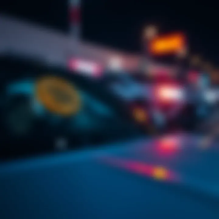 A car for sale with a cryptocurrency symbol overlay, illustrating the concept of accepting crypto as payment.