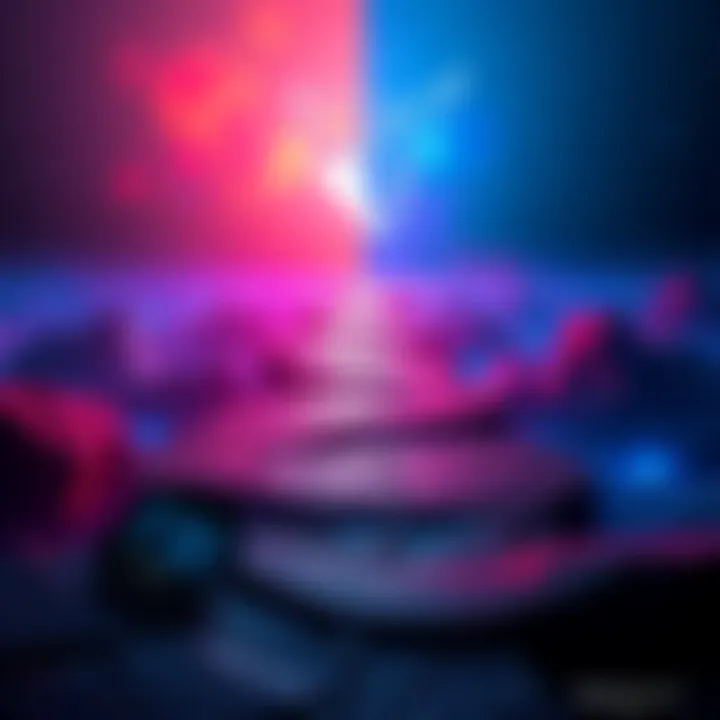 Cardano Blockchain Crisis A split in the Cardano blockchain represented by two diverging paths in a digital landscape, with an FBI badge in the foreground signaling investigation