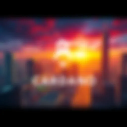 A visual representation of Cardano's logo and the growing financial sector, with a backdrop of a digital cityscape.