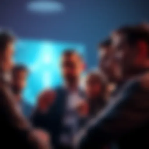A concerned group of crypto investors discussing Cardano's future with expressions of doubt