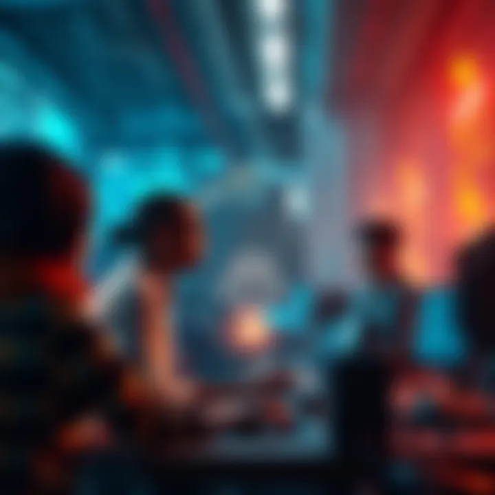 Representation of Cardano's allocation of $77 million in tokens to promote diversity and resilience, showing diverse people collaborating together in a tech-oriented environment.