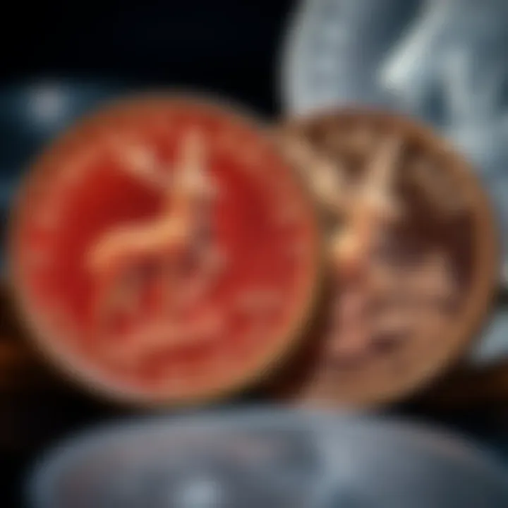 Close-up of the 1991 and 1992 caribou quarters showcasing their detailed design
