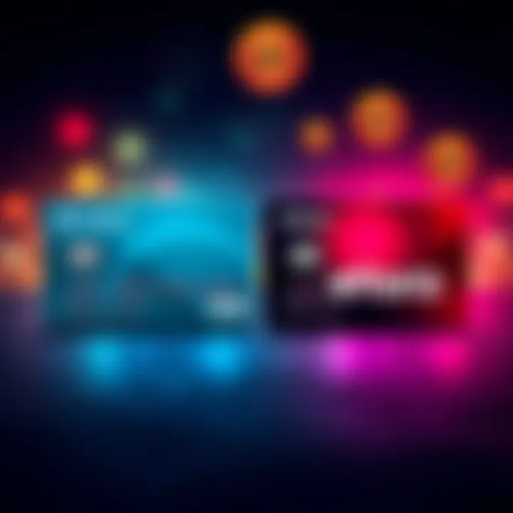 Cash Back Cards Two credit cards side by side, one labeled Curve and the other Etoro, with cash back symbols above them.