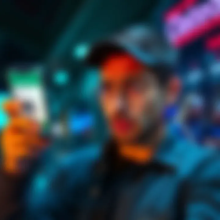 A frustrated person looking at their phone, showing a cash deposit app without a barcode on the screen