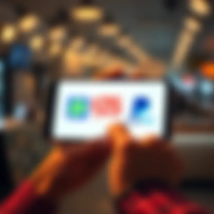 A person holding a smartphone displaying Cashapp and PayPal logos with cash being transferred