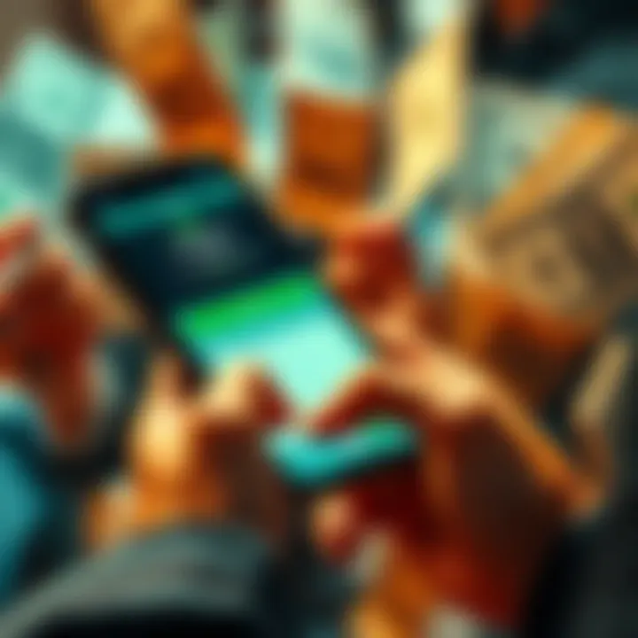 CashApp Withdrawal and Transfer A person using a smartphone to check CashApp withdrawal limits and transfer money, with dollar bills in the background.