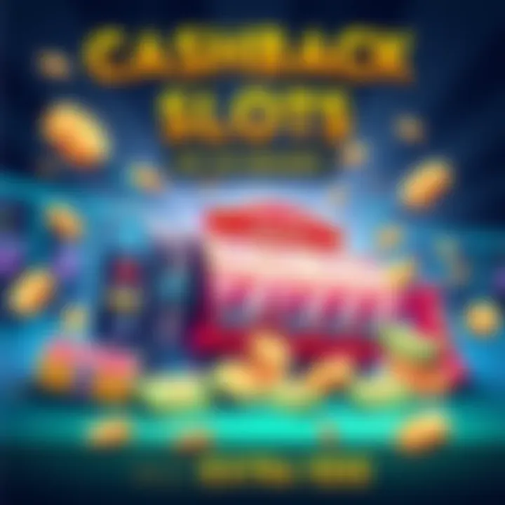 Illustration of cash rewards and slot machine icons representing a cashback slots promotion