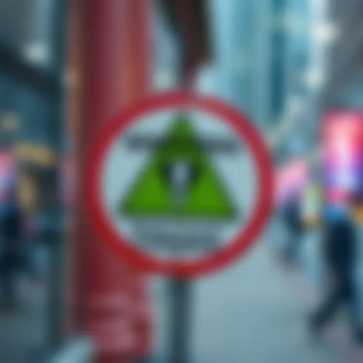 Caution Sign for Robinhood Canada Users A warning sign with a caution symbol advising Robinhood Canada customers to avoid using Interac e-Transfer due to poor service and support.