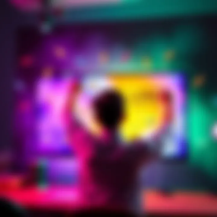 A graphic showing a person excitedly receiving a login bonus reward on a screen, surrounded by bright colors and celebratory elements.
