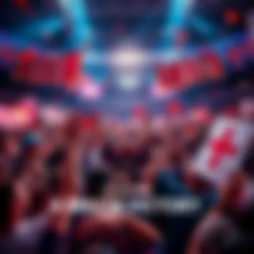 A large crowd cheers and holds banners celebrating a significant achievement, symbolizing the surpassing of bid tokens