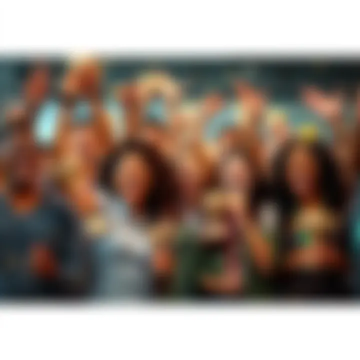 Celebrating Achievements A group of diverse people smiling and cheering together with trophies and awards in their hands, celebrating their achievements.