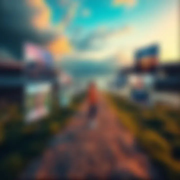 A person standing on a path, looking back with a smile, surrounded by images of their milestones and achievements in 2025.