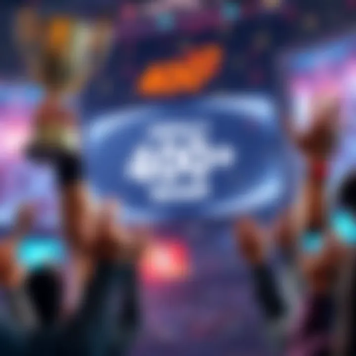 A person joyfully holding a trophy with a display showing a 400 streak achievement on a screen in the background.