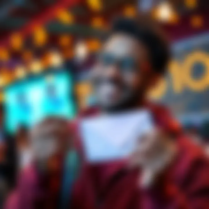 A person smiling while holding a cash envelope, celebrating reaching $700 in earnings over six months.