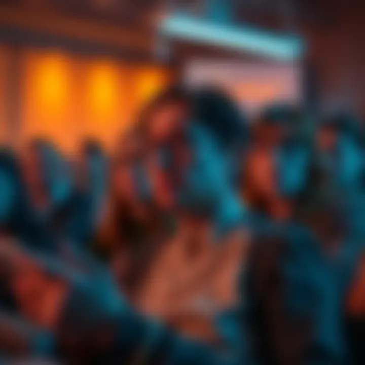 A group of people expressing concern over censorship in an online forum setting, with visible expressions of worry and discussion.