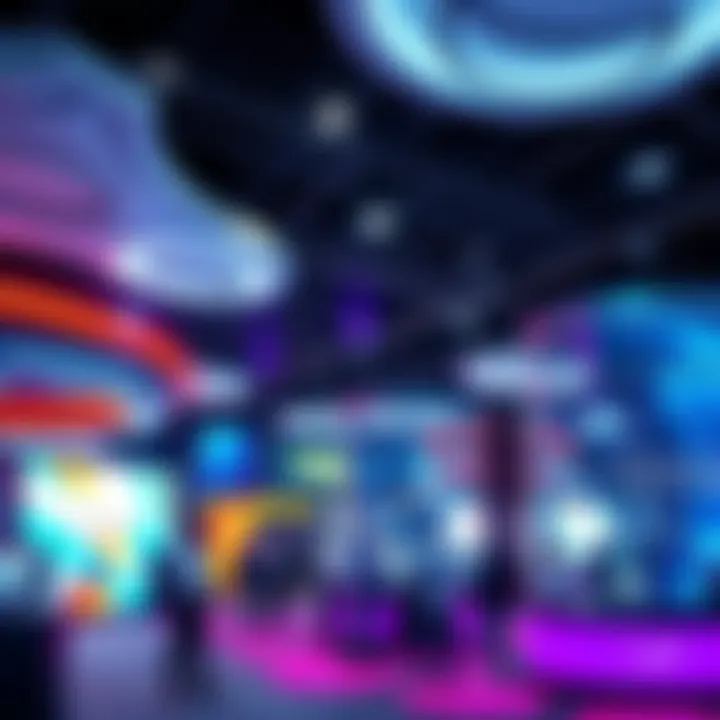 A showcase at CES 2025 highlighting innovations in longevity and blockchain technology with displays of futuristic health solutions and digital currency advancements.