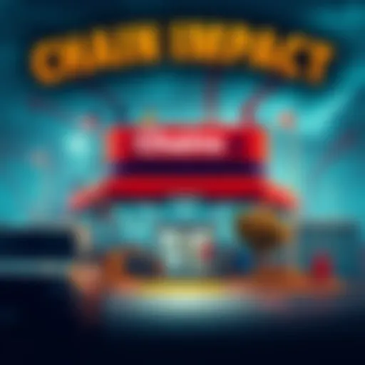 A single chain store prominently displayed influencing various industry elements around it.