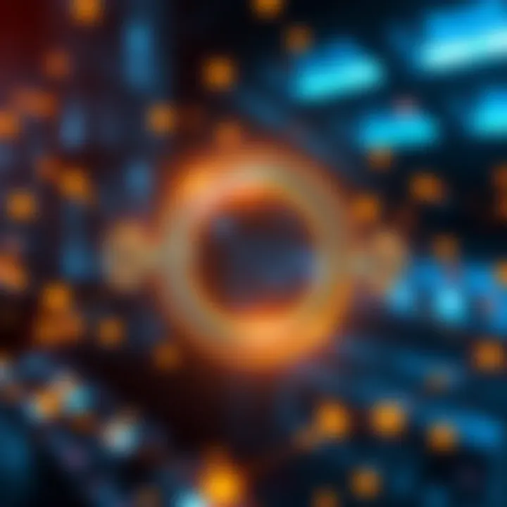 Illustration of Chainlink connecting different blockchain sectors, symbolizing its role in cryptocurrency.