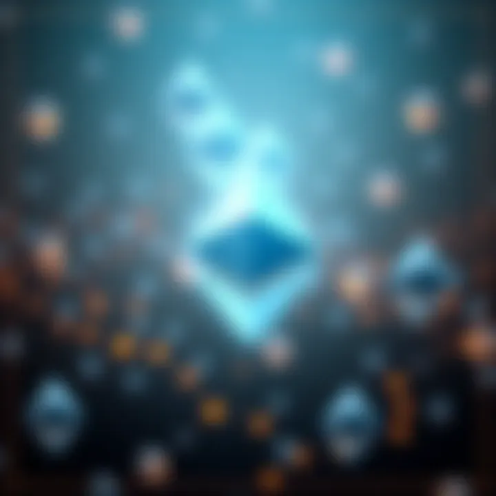 Chainlink logo in foreground with Ethereum symbols in the background, representing its dominance in DeFi.