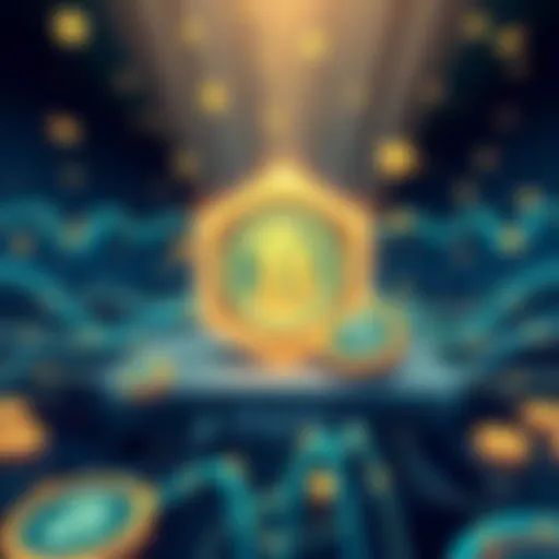 Illustration showing Chainlink's secure stablecoin framework featuring oracles, proof of reserve, and cross-chain support with digital currency symbols